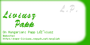 liviusz papp business card